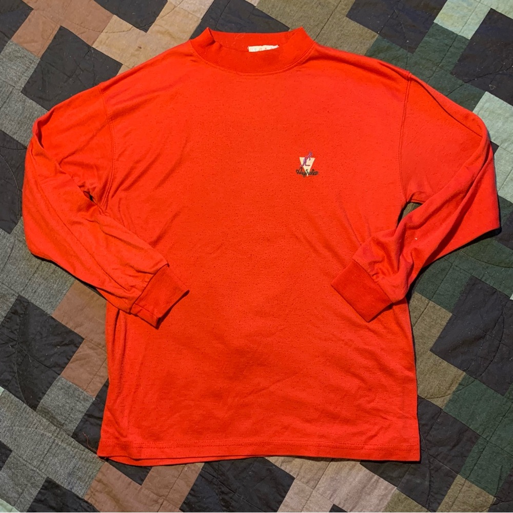Vintage Australia Mock Neck Red long sleeve Tee